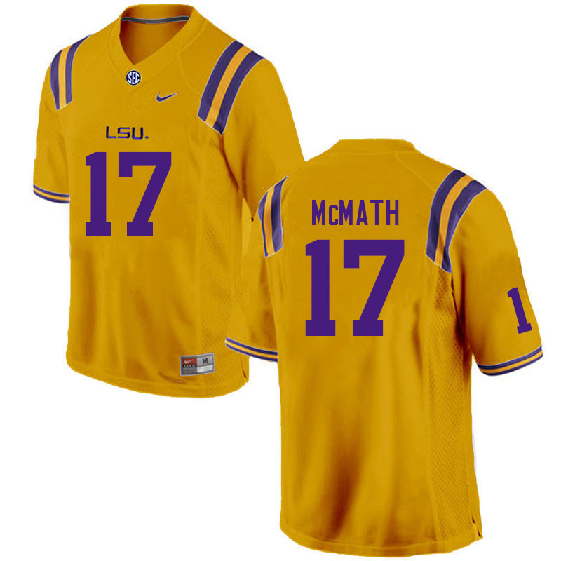 LSU Tigers #17 Racey McMath College Football Jerseys Stitched Sale-Gold